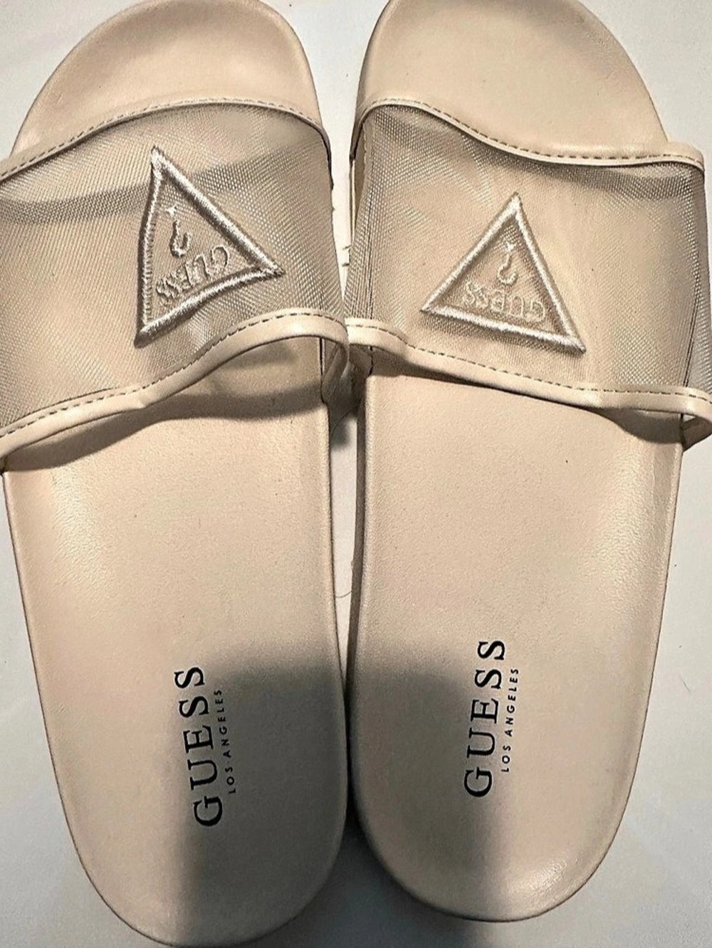 GUESS Sonia Slide Sandals Women's Slide Sandals Beige US 9M